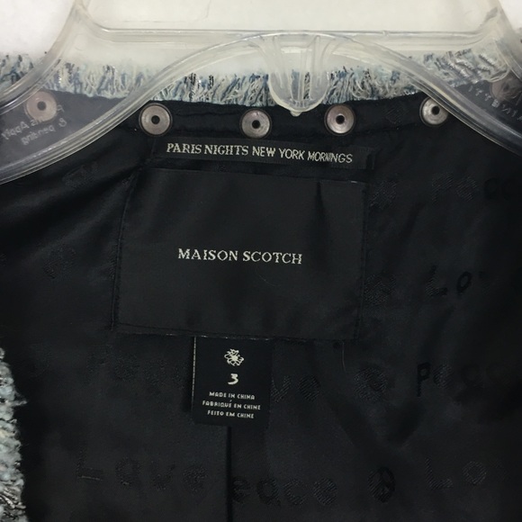 Maison Scotch Tweed Stars Open Front Blazer Jacket - Picture 6 of 8